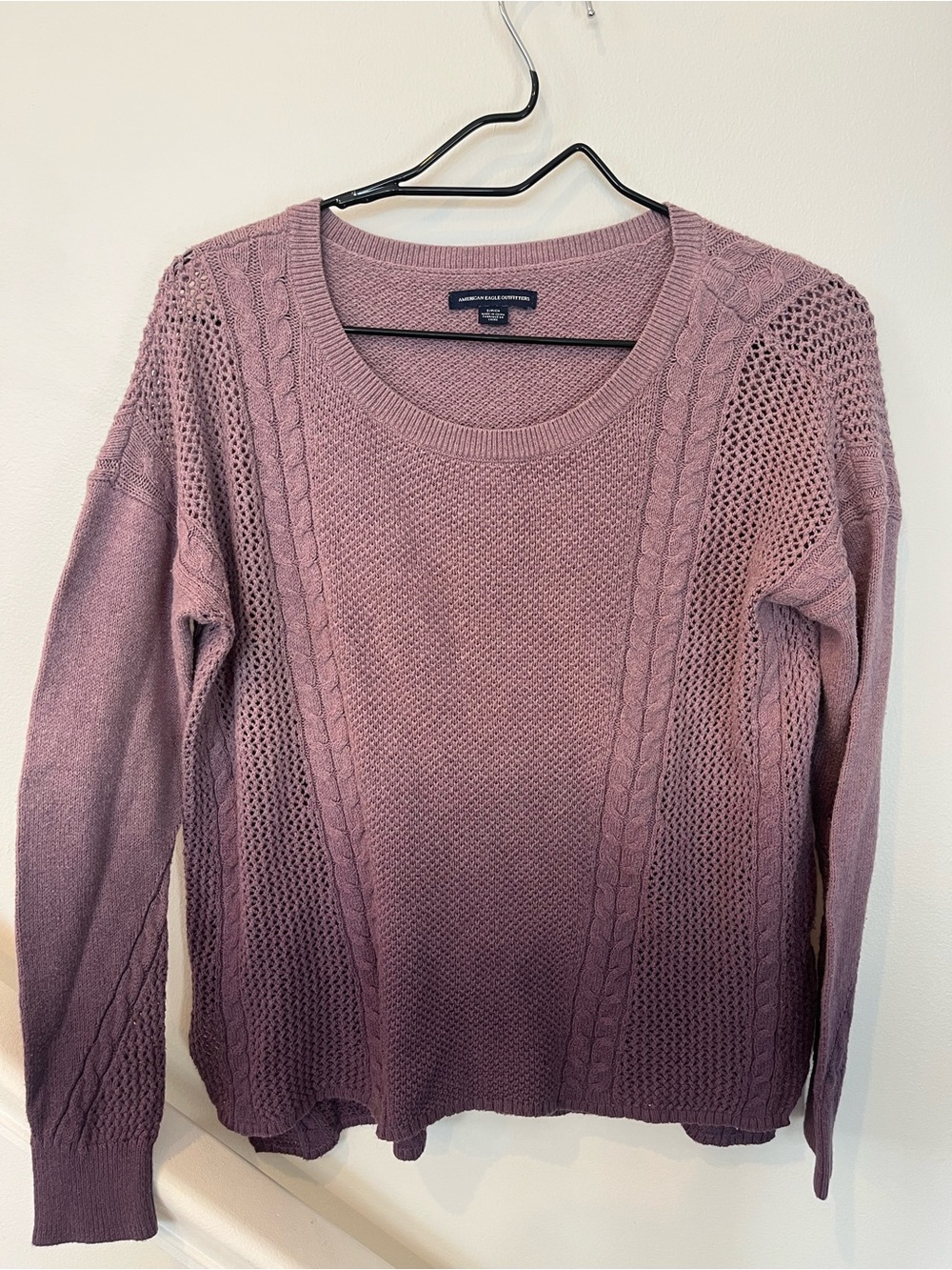 American Eagle Purple Ombre Cable Knit Sweater Small